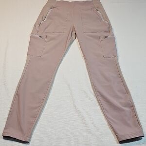 Athleta Headlands Hybrid High Rise Cargo Legging Dusty Rose Size 8 Zip Pockets